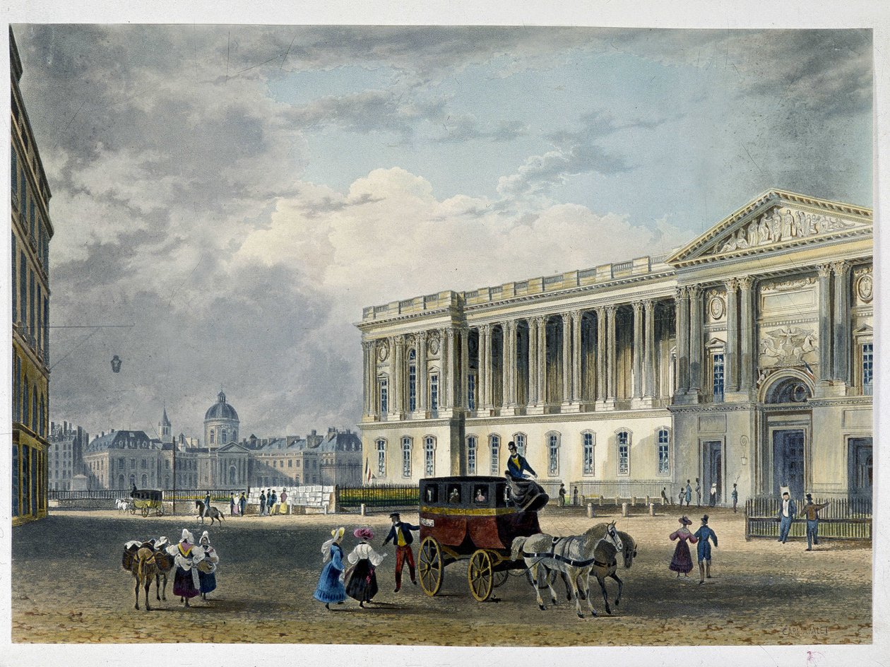 Louvre - East facade, in the back the dome - 19th century by Unknown artist