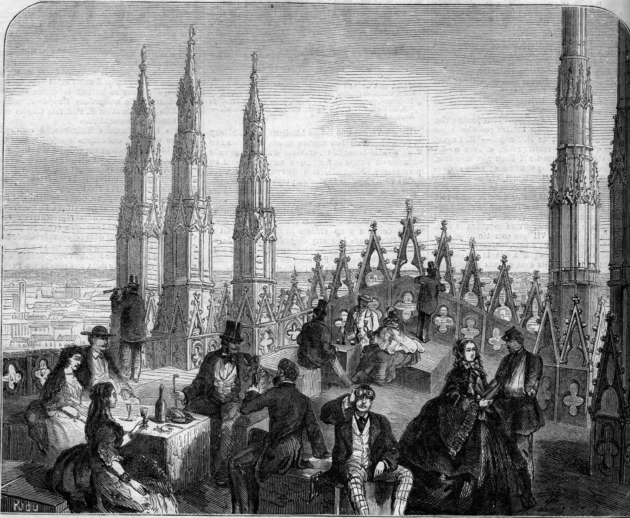 Lunch on the terrace of the dome of the Cathedral of Milan. Italy by Unknown artist