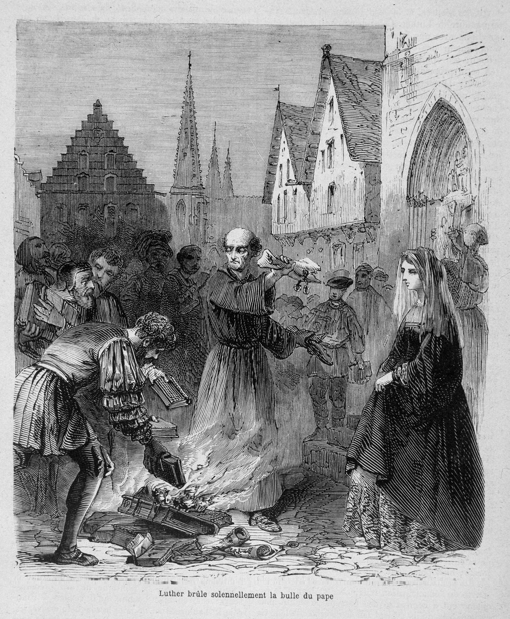 Luther Solemnly Burns the Pope