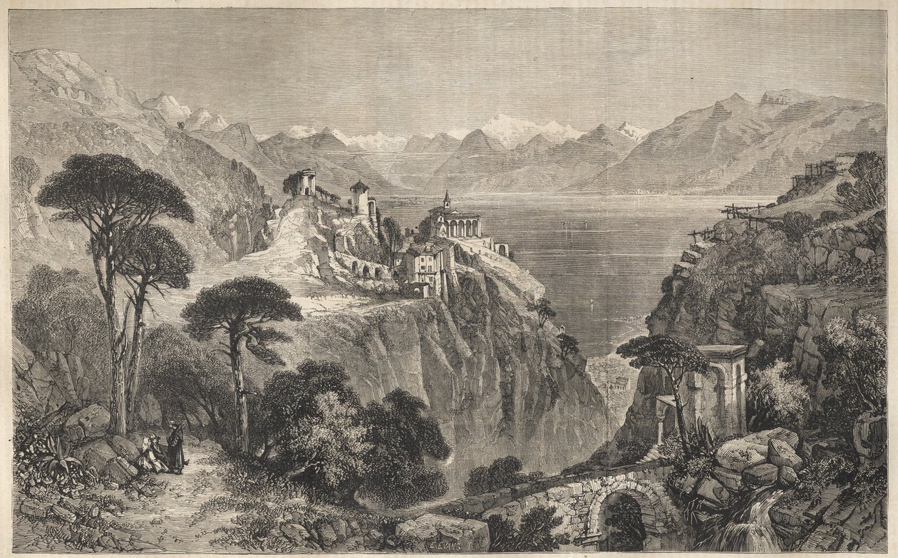 Madonna del Sasso, Switzerland - The Convent of Our Lady of Sasso - near Locarno on Lake Maggiore - Canton of Ticino in Switzerland - 1861 by Unknown artist