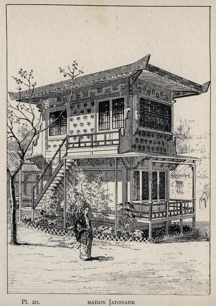 Japanese House - engraving of 1889 in 