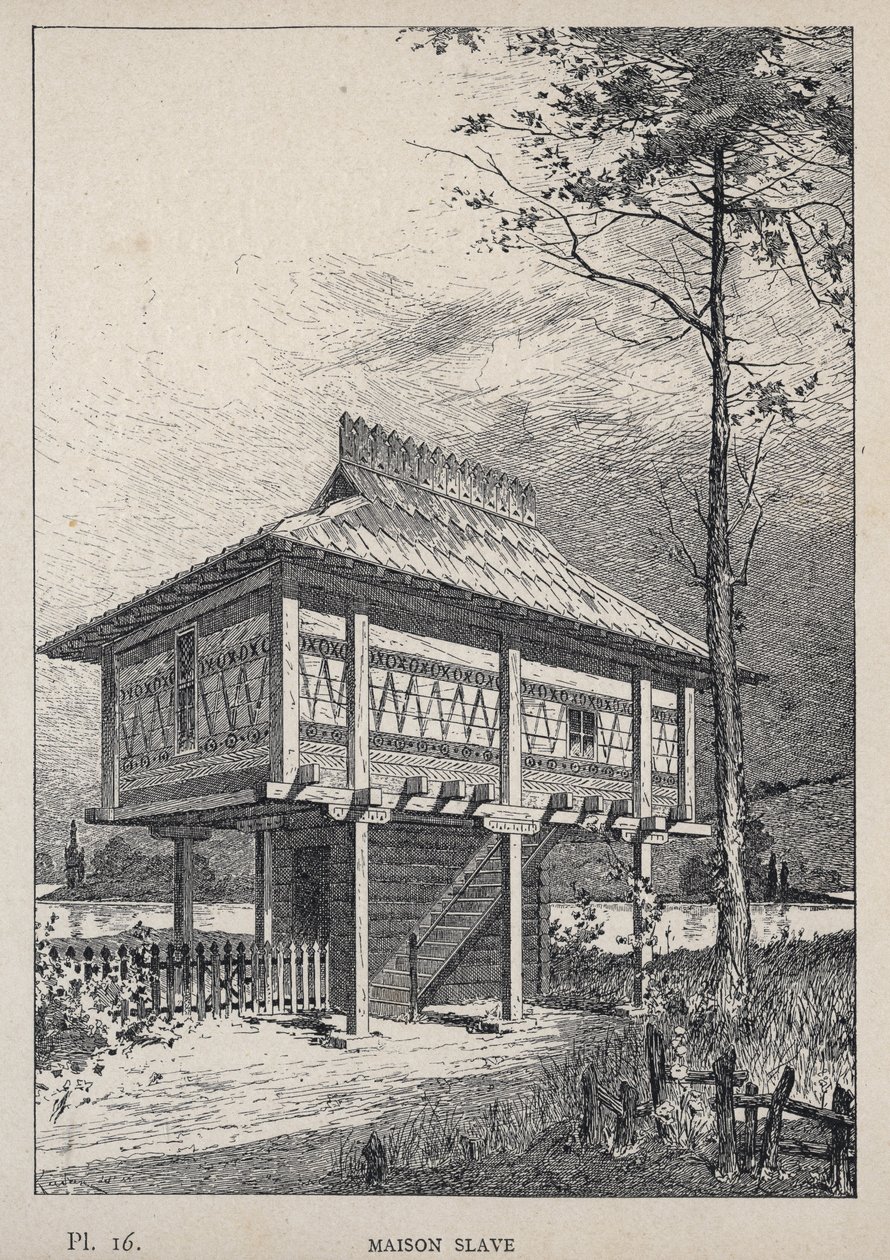Slavic House - engraving of 1889 in 
