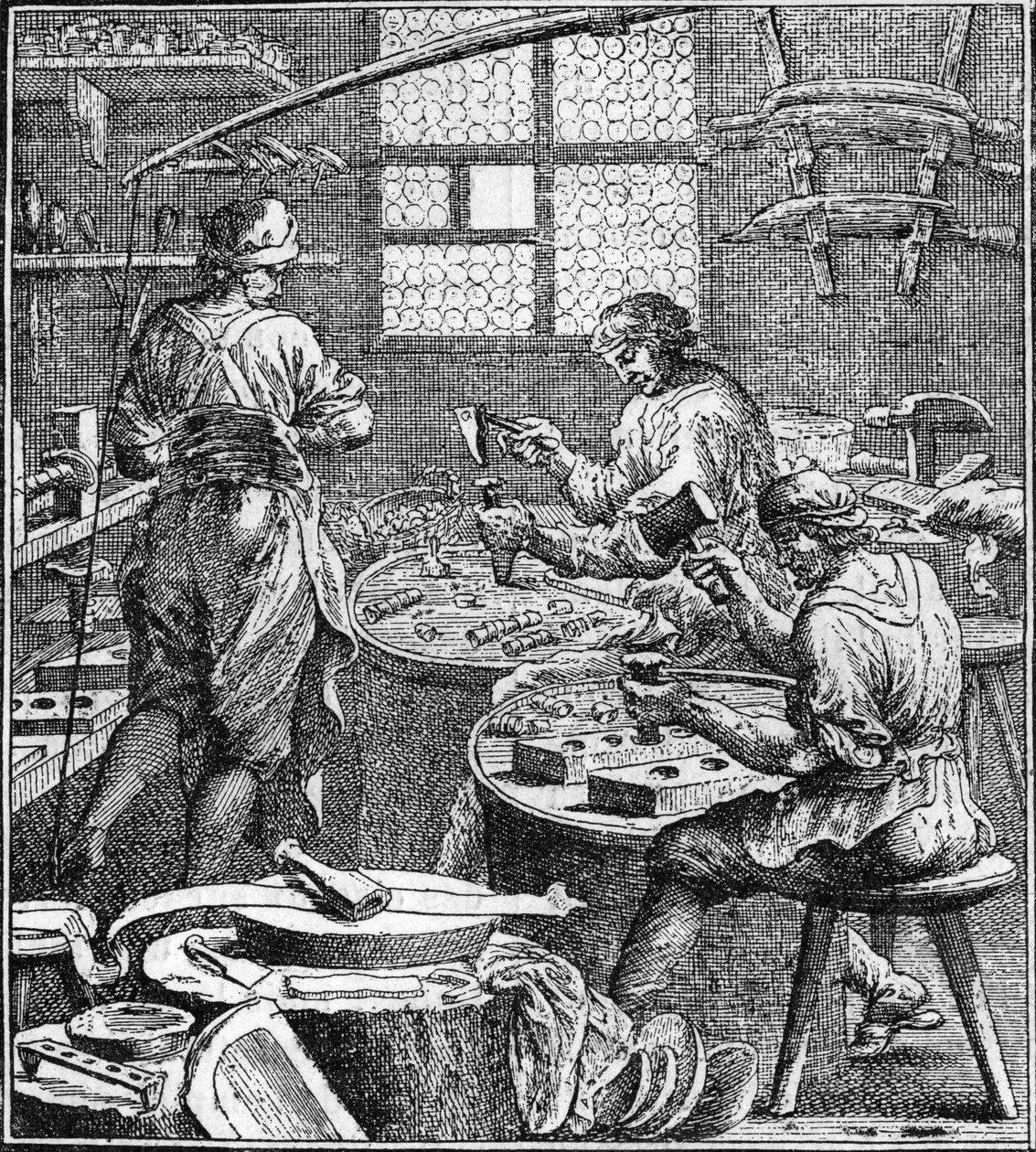 Manufacture of sewing in the 18th century. by Unknown artist
