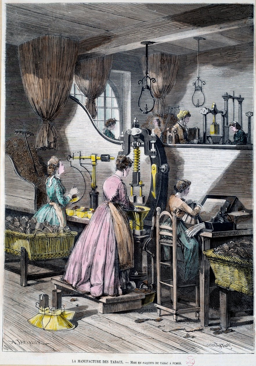 Manufacture of tobacco, packaging of tobacco for smoking by Unknown artist
