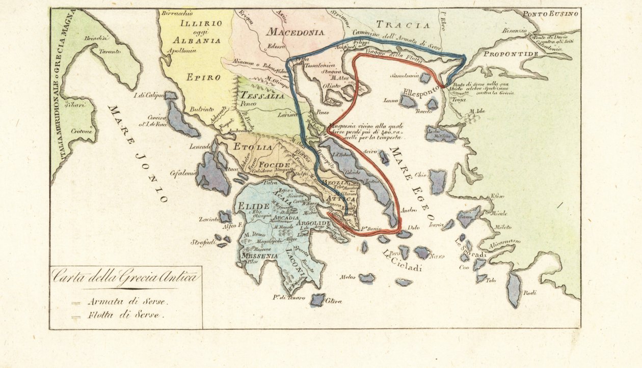 Map of Ancient Greece by Unknown artist