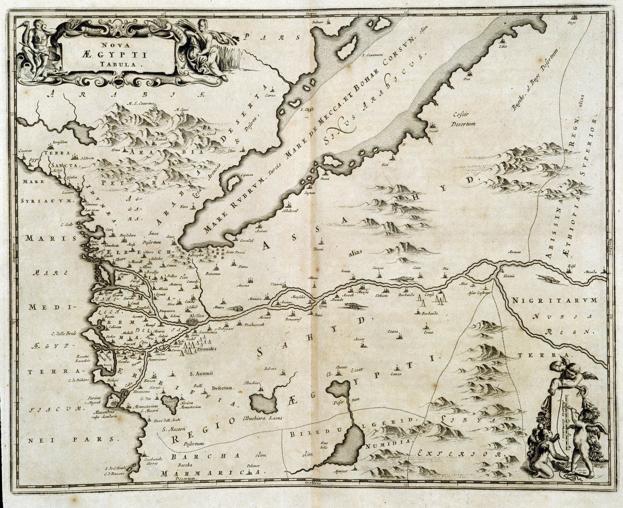 Map of Egypt - engraving by Dapper by Unknown artist