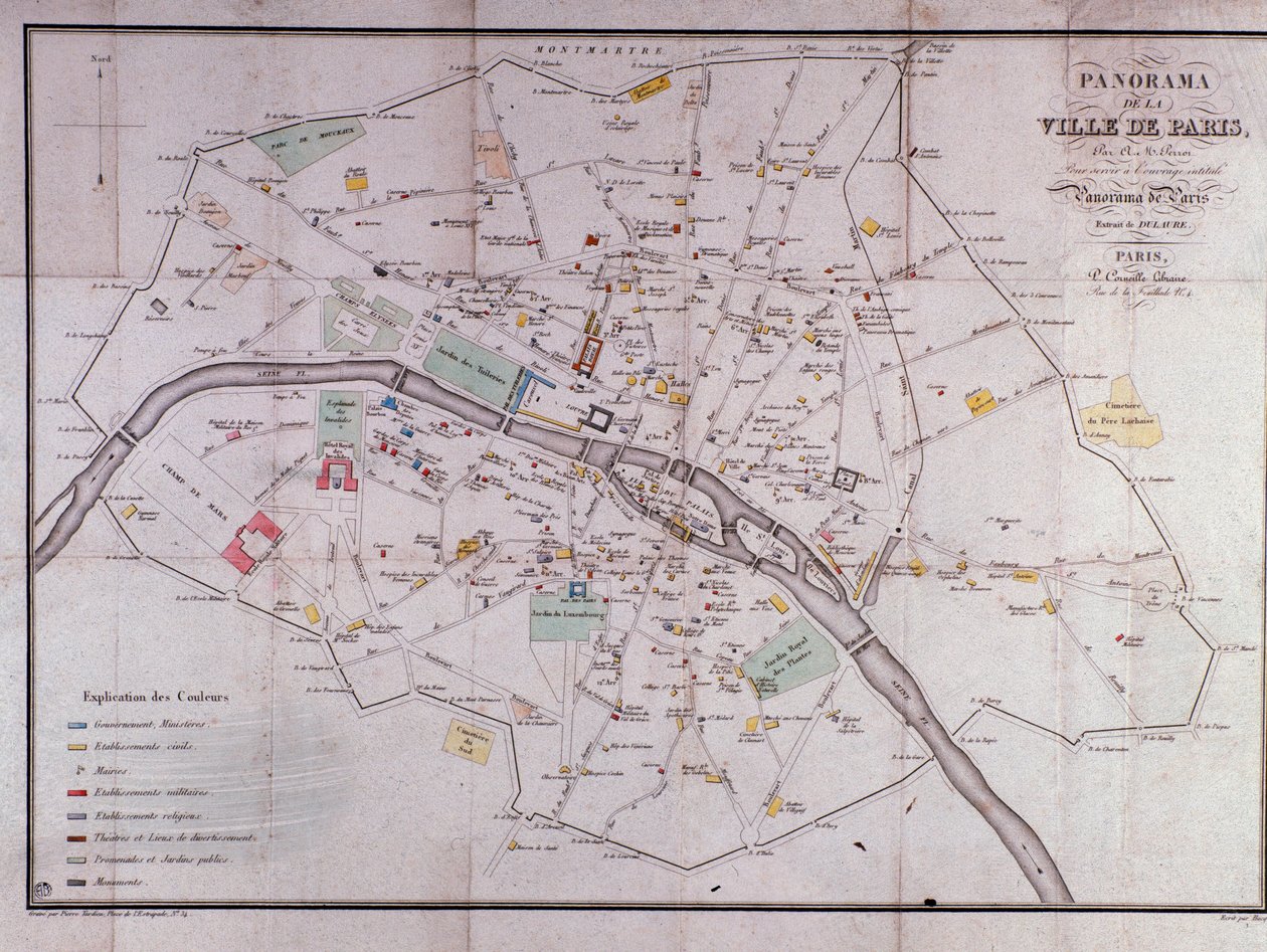 Map of the city of Paris in 1840 by Unknown artist