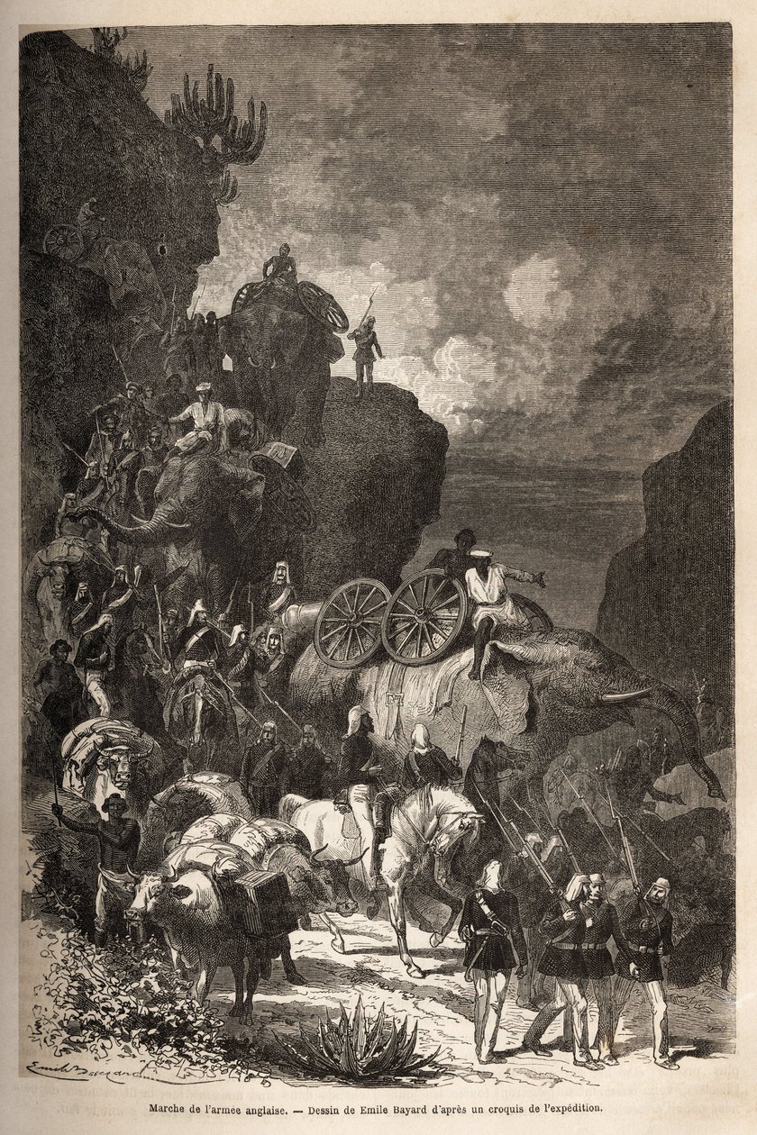 March of the English Army Towards the Dalanta Plateau by Unknown artist