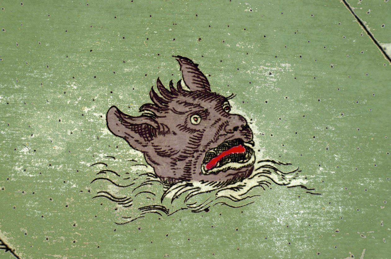 Marine monster with the head of a demon. (detail) by Unknown artist