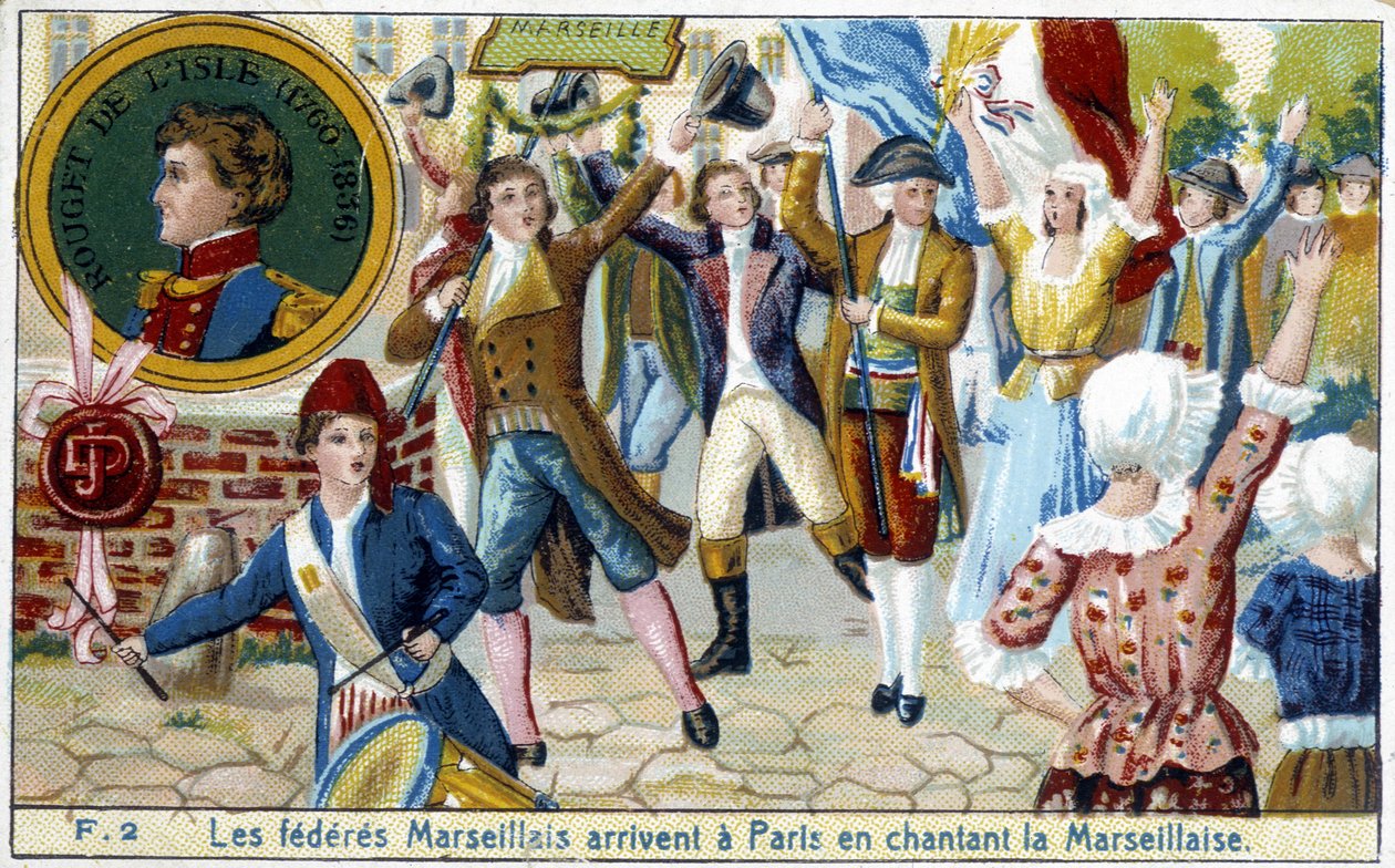Marseille Federates Arrive in Paris Singing Marseillaise - Chromolithograph, Late 19th Century by Unknown artist