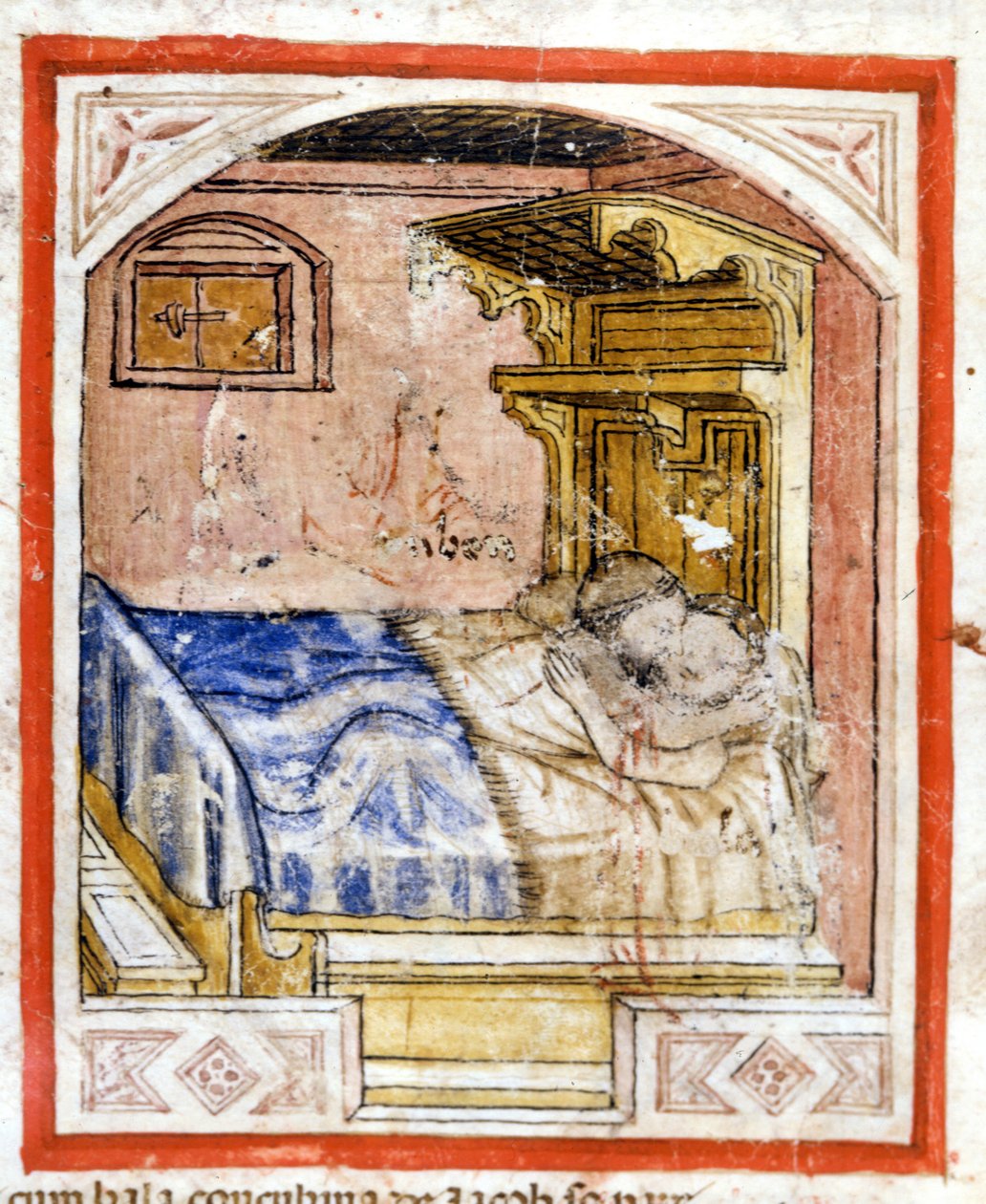 Mating scene. Miniature from codex 212 (or padovano codice or Bible of Padua) 1390-1400 Rovigo, Accademia dei Concordi by Unknown artist