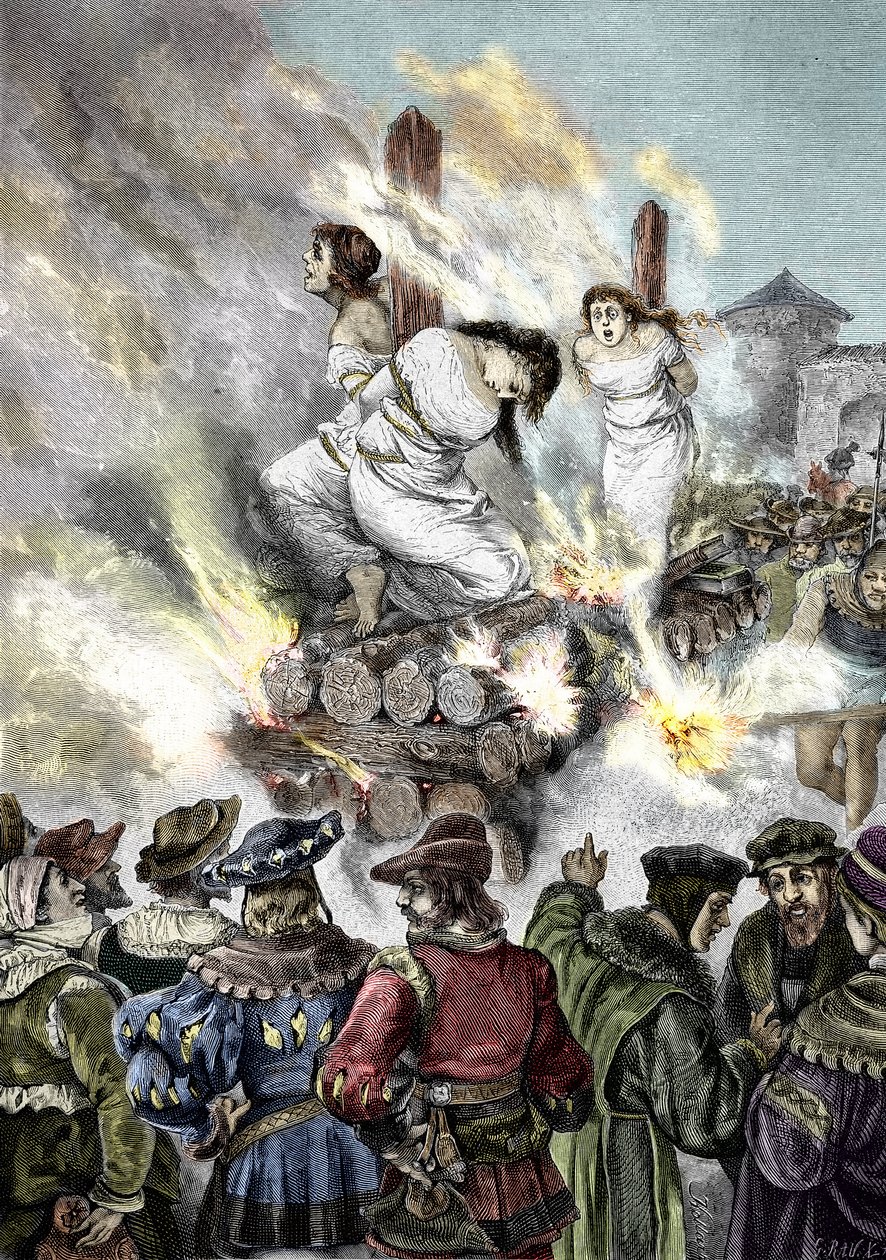 Medieval Inquisition: Burning of Witches in a French City by Unknown artist