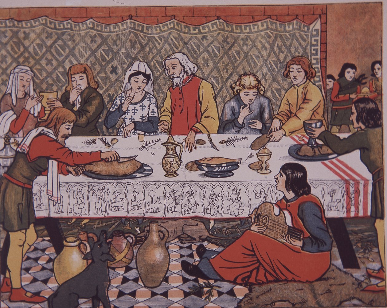 Medieval Lord of Manor Dining by Unknown artist