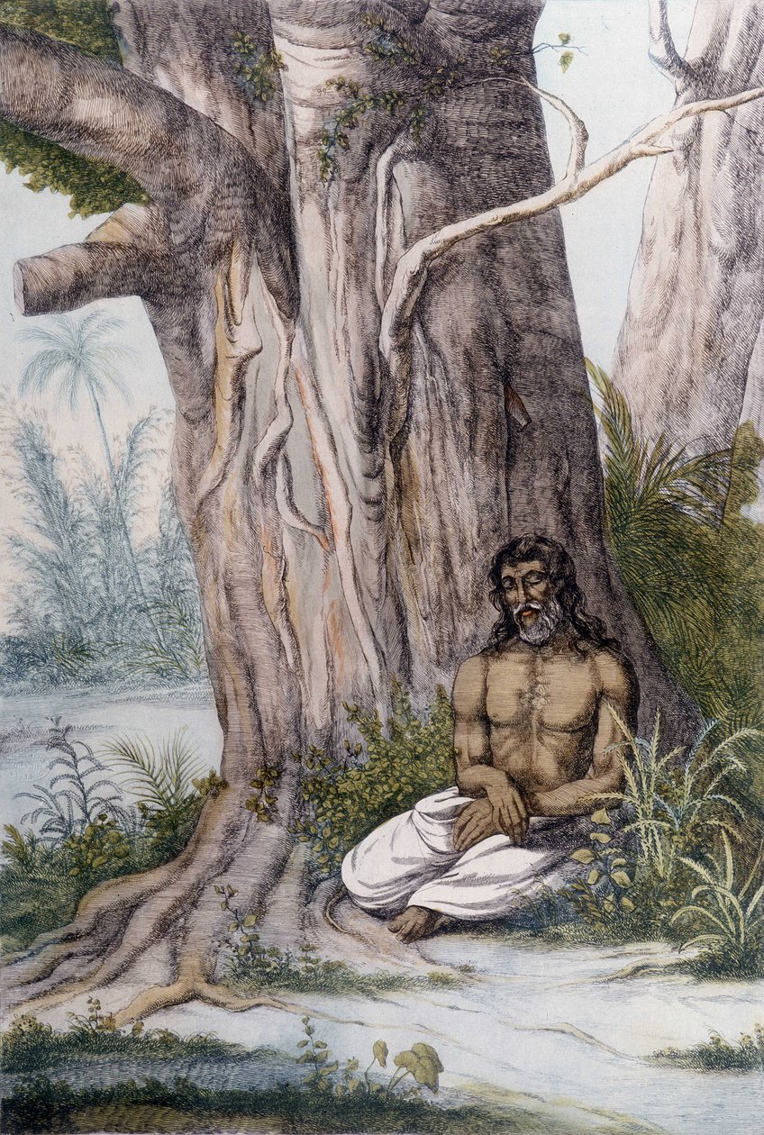 Meditation at the foot of a tree, India by Unknown artist