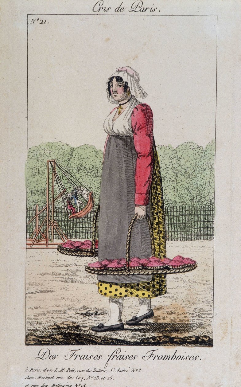 Merchant of strawberries and raspberries - in Cris de Paris, early 19th century by Unknown artist