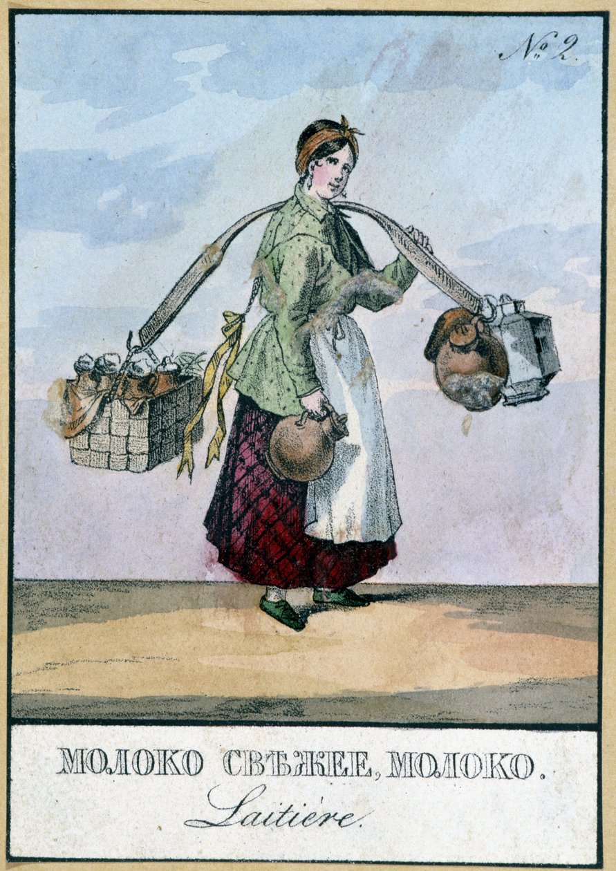 Milk dealer in Russia, Bibliotheque of Arts Deco by Unknown artist