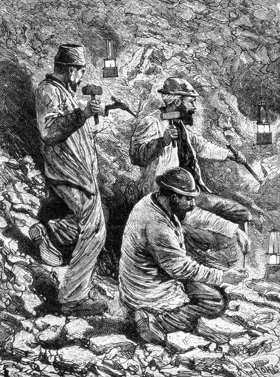 Miners in Coal Mine by Unknown artist