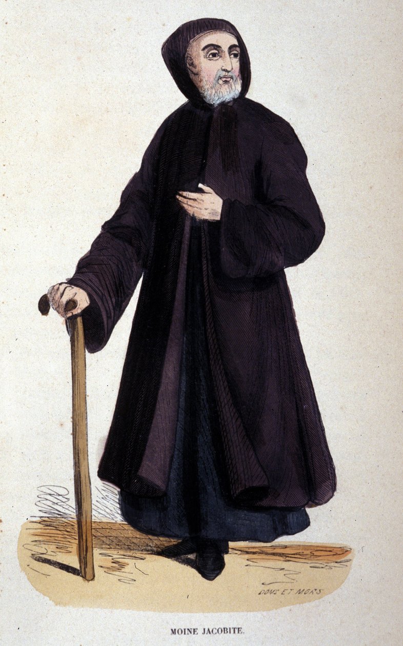 Jacobite monk (engraving from an album on religious orders, Paris) by Unknown artist