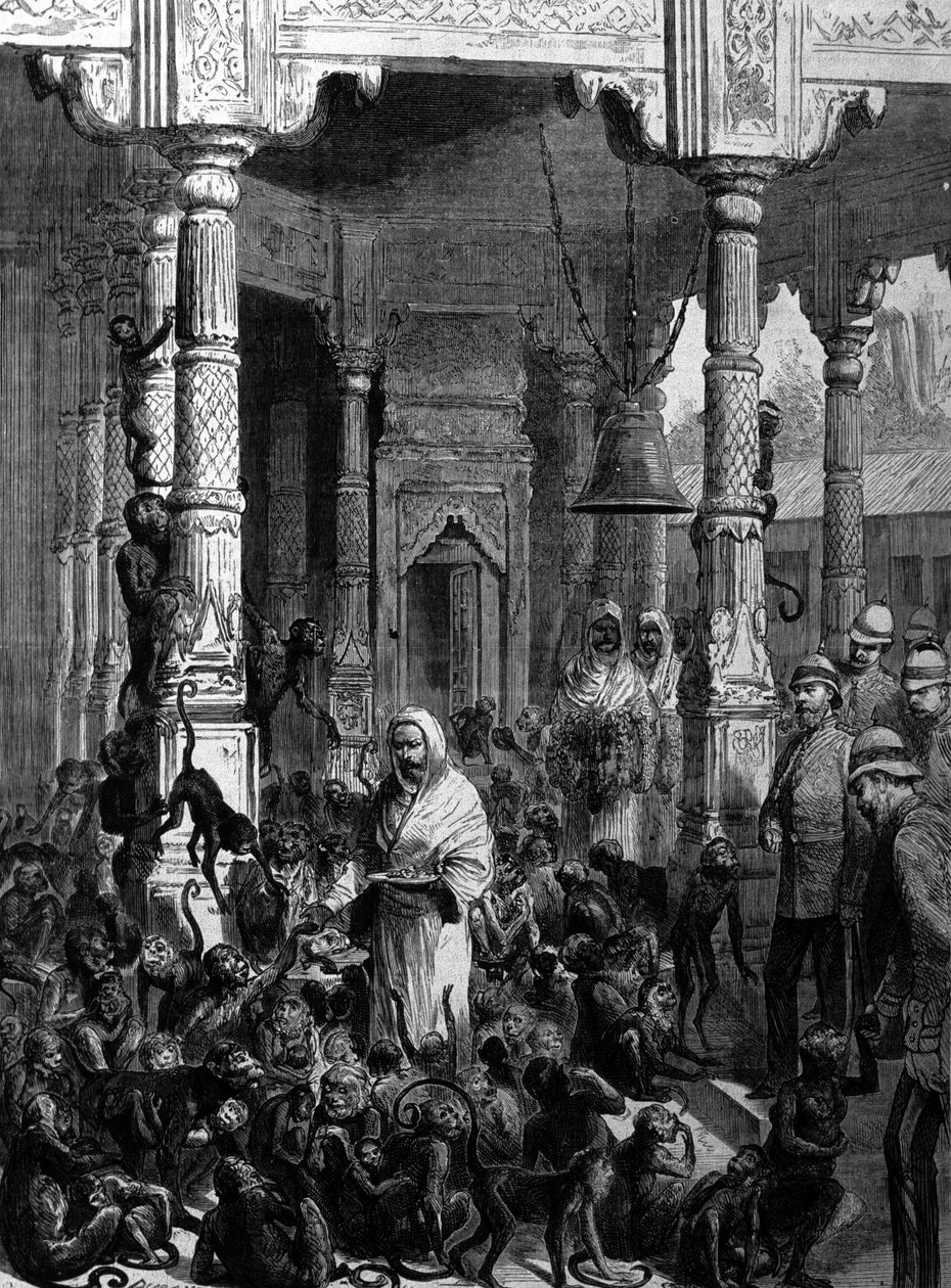 Monkey temple in Varanasi in 1877 by Unknown artist