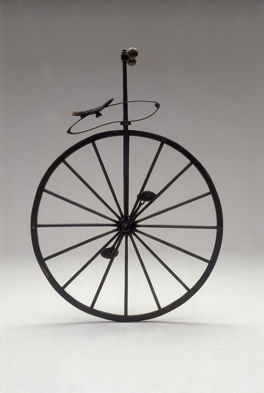 Monocycle with Wooden Wheels from 1870 by Unknown artist