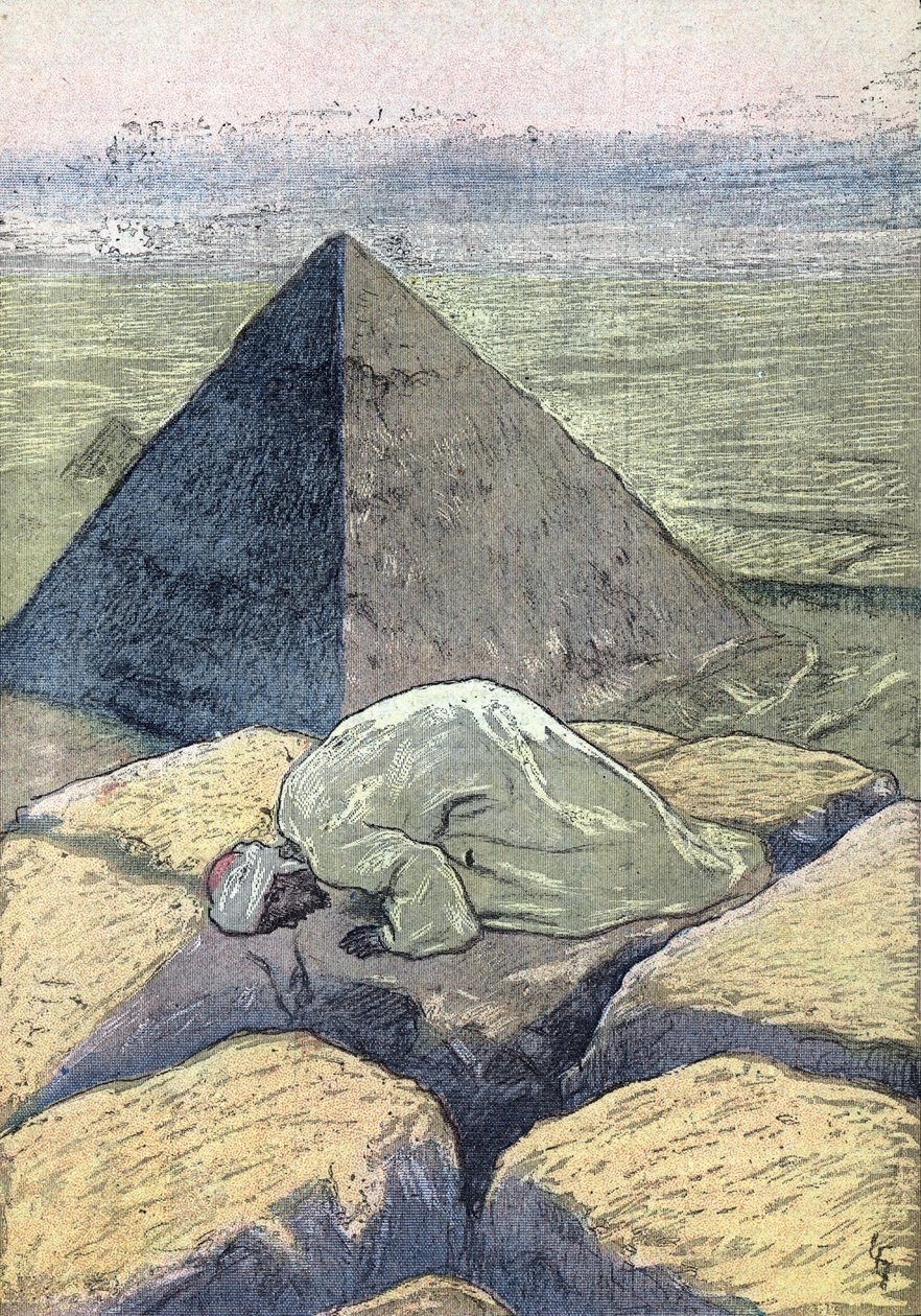 Muslim praying in Egypt, Illustration from 