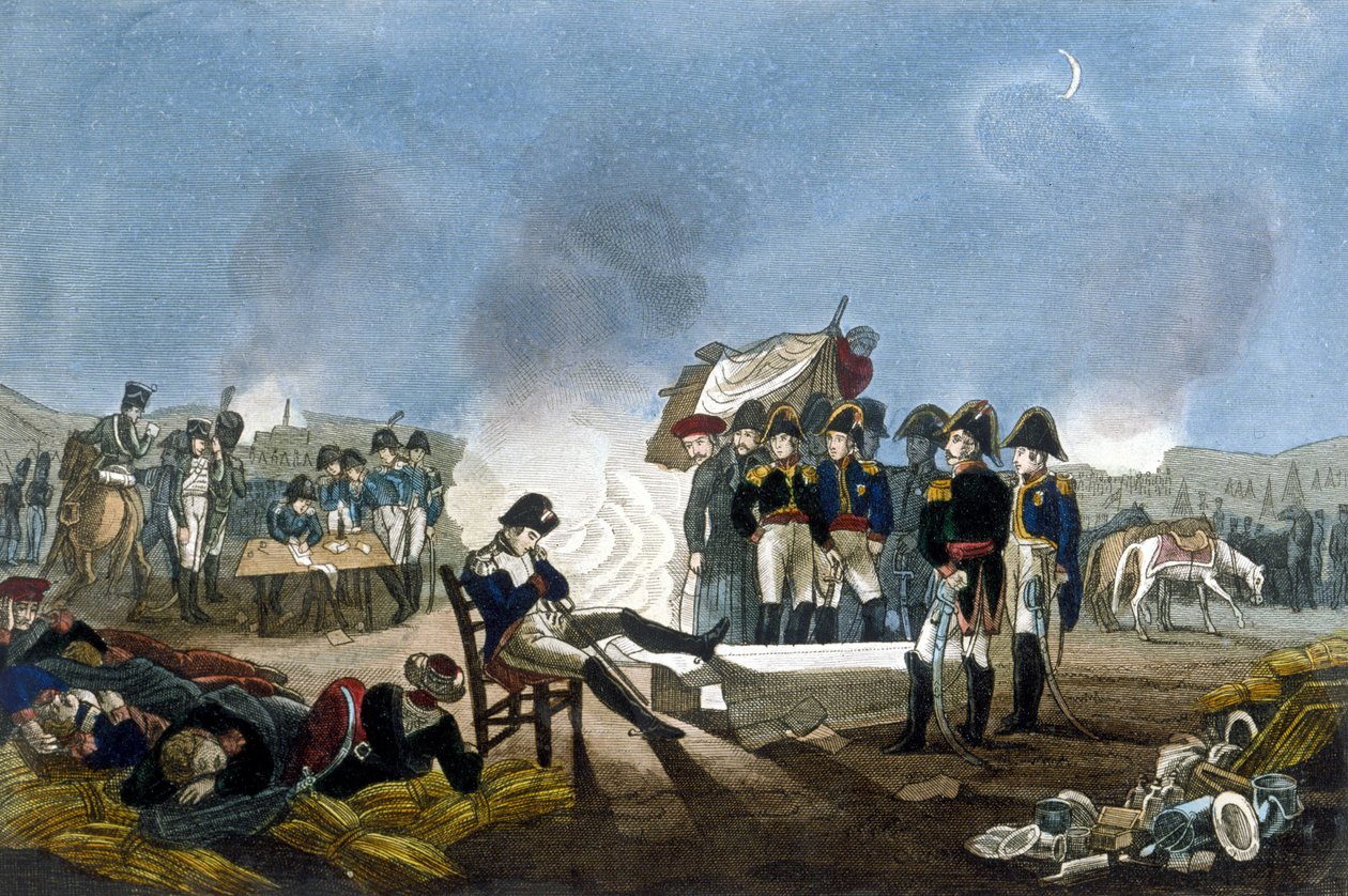 絵画 nap Napoleon I Bonaparte sleeping in the bivouac on the eve of the