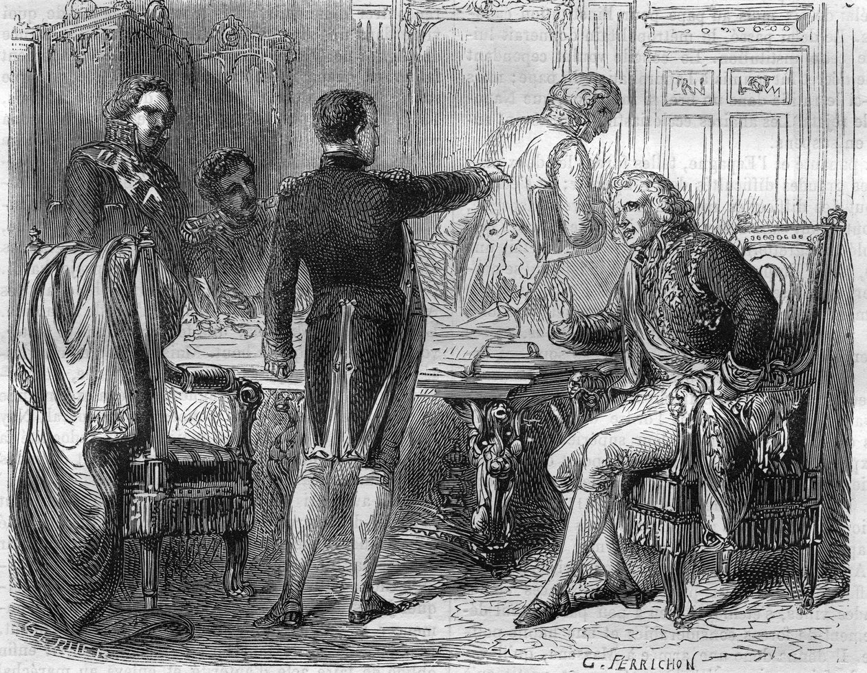 Napoleon I with Jean Etienne Marie Portalis in 1811, French jurist and politician by Unknown artist