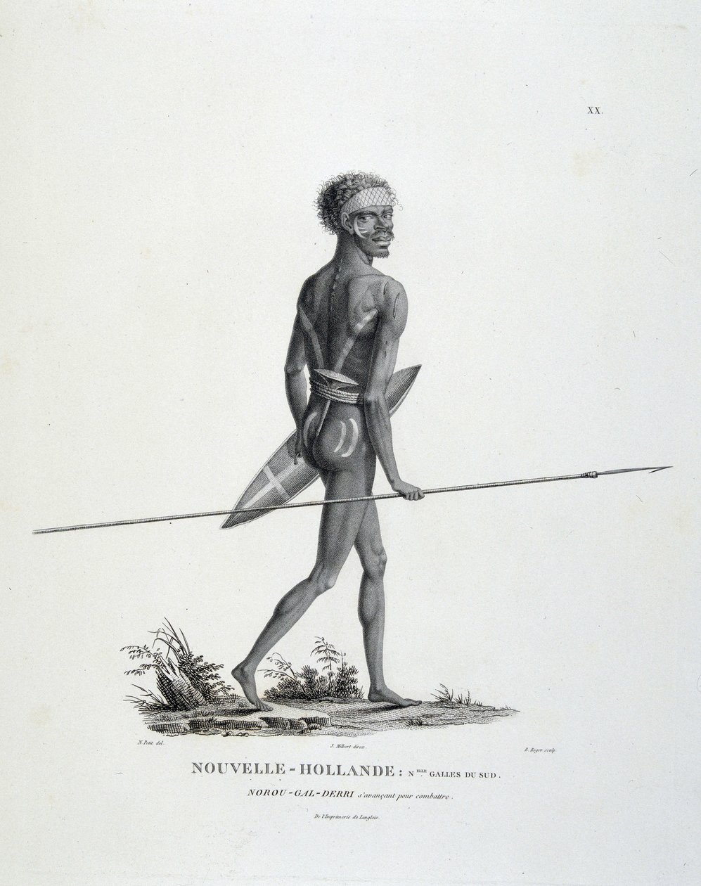 Native North-Gal-Derri of New South Wales of New Holland advancing to fight - in 