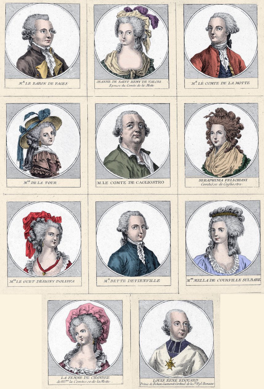 Necklace Affair - The chief characters involved in the Affair of the 