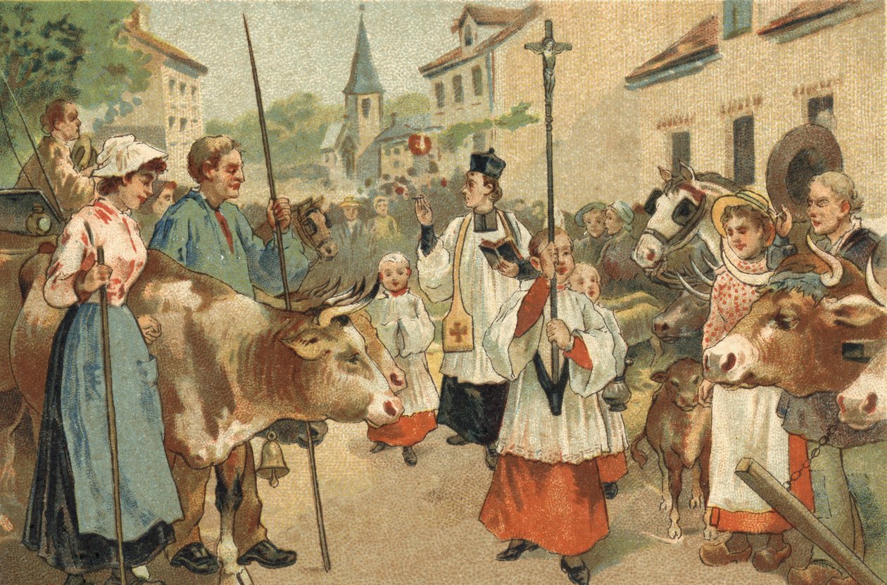 Old custom celebrated in the Nivernais region: the blessing of the herds by Unknown artist