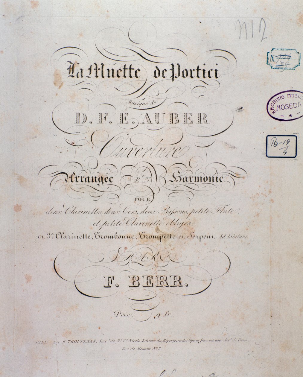 Opening of the Opera La Muette de Portici by D. F. Auber by Unknown artist