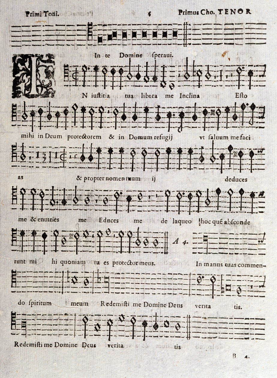 Page of musical score of Psalms (op 16) by Ludovico Viadana by Unknown artist