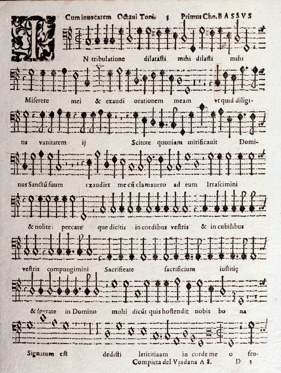 Page of musical score of Psalms (op 16) by Ludovico Viadana by Unknown artist