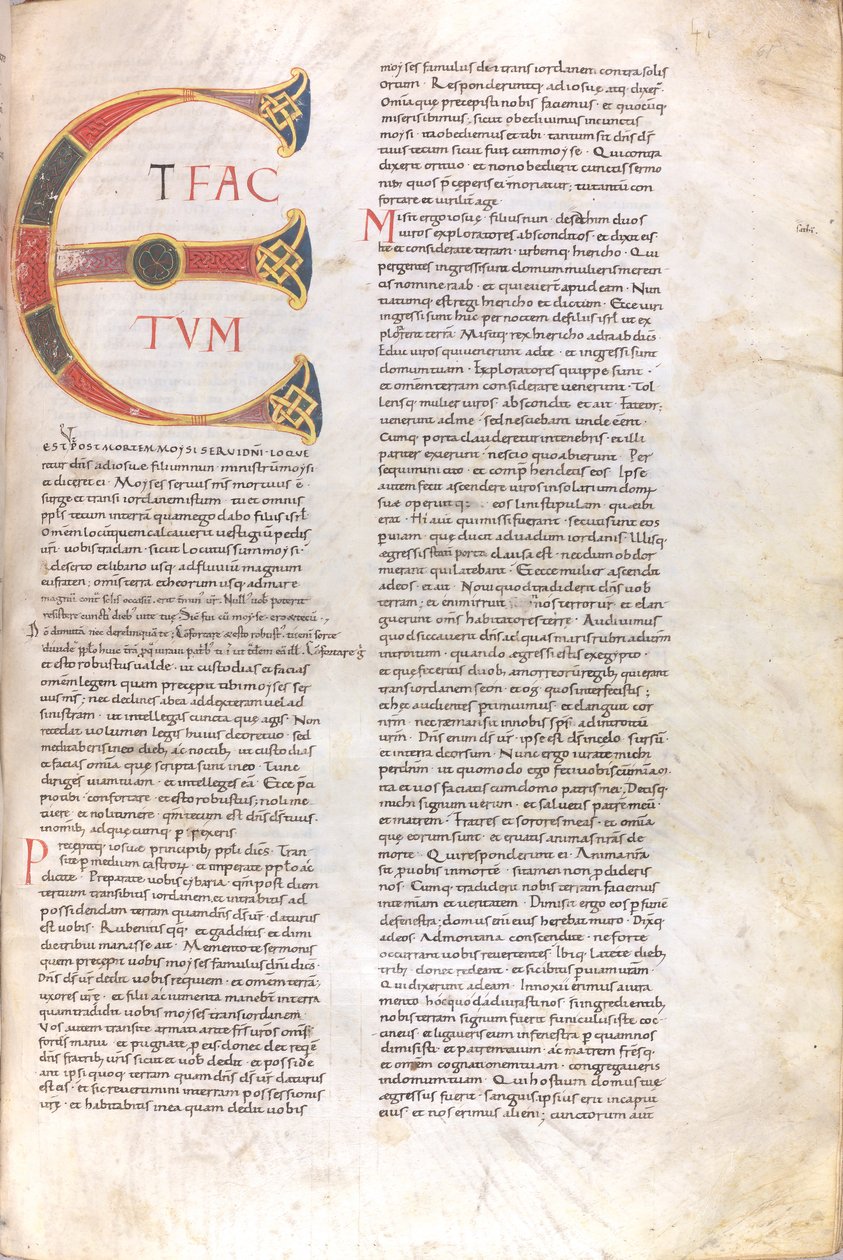 Page with Capitals "Et Factotum," 11th Century (miniature, parchment manuscript) by Unknown artist