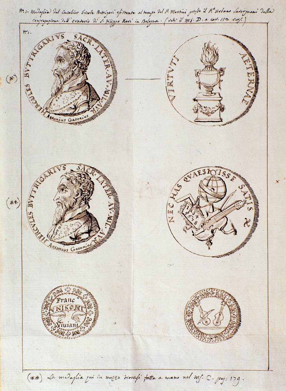 Page with Portraits from Il Melone, Discorso Armonico by Unknown artist