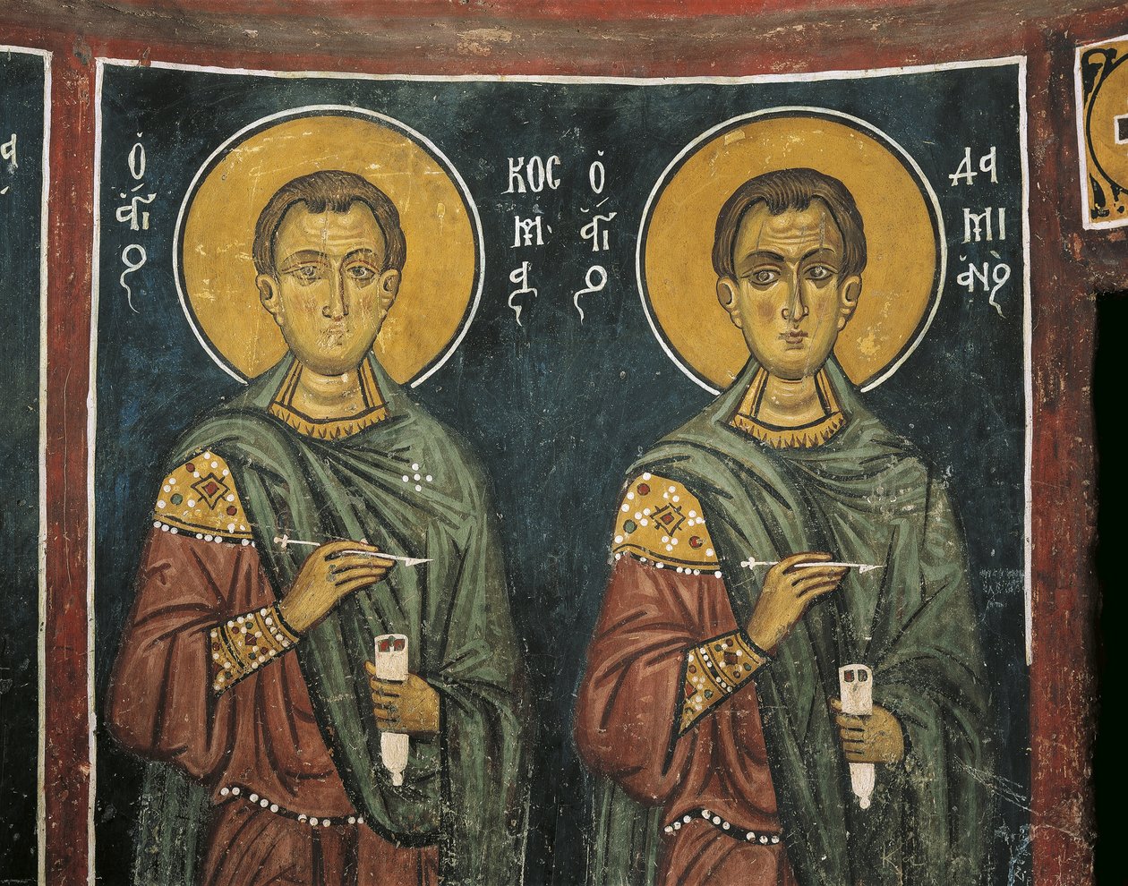 Paintings of St. Cosmas with St. Damian, Panagia Ties Asinou Church, Nikitart, Cyprus by Unknown artist