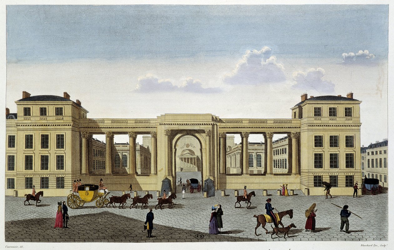 Palais de la Chambre des Deputies, circa 1820 - in Vues de Paris by Courvoisier by Unknown artist