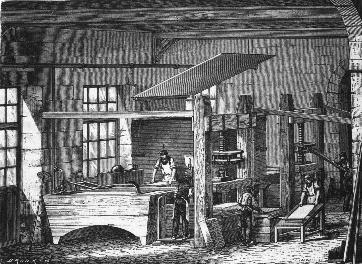 Paper making in the 19th century by Unknown artist