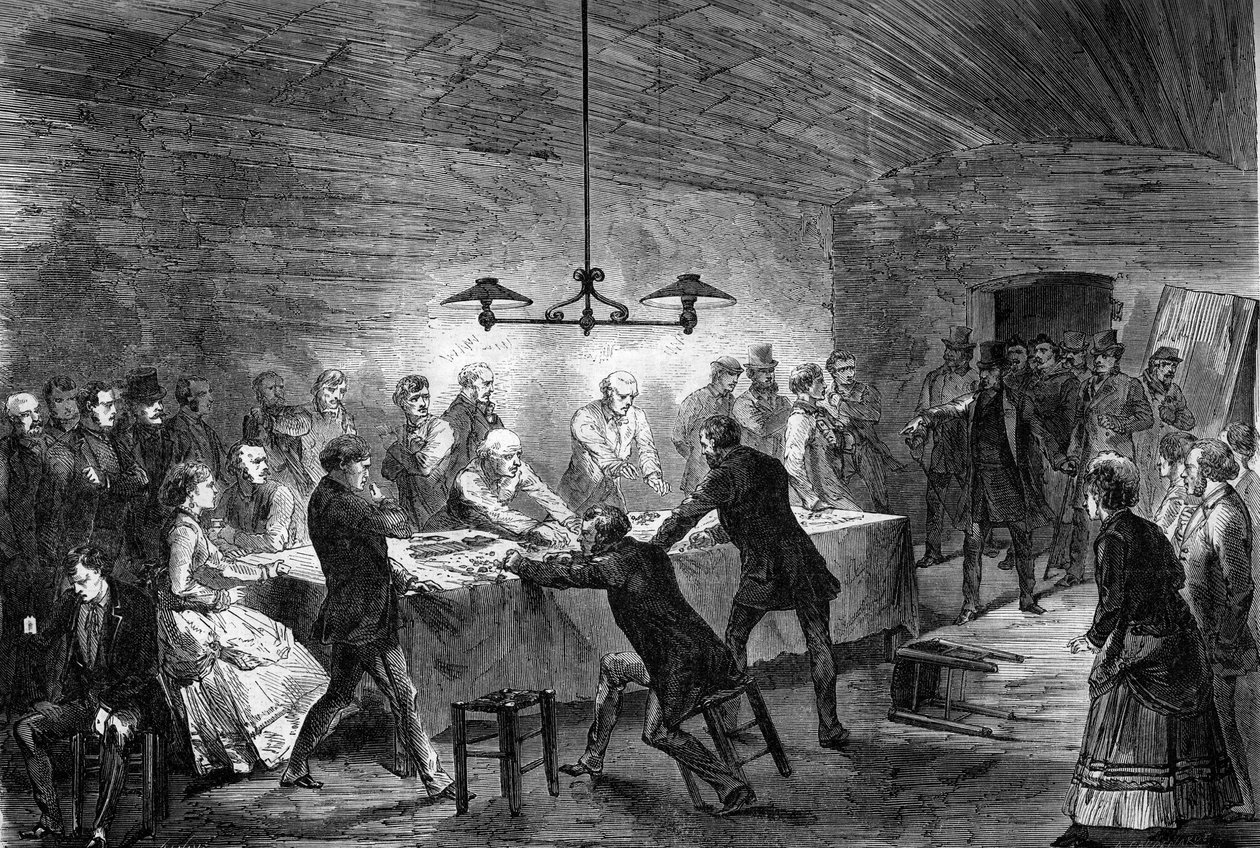 Paris 1870: Arrest in an underground gambling house on Rue de la Harpe by Unknown artist