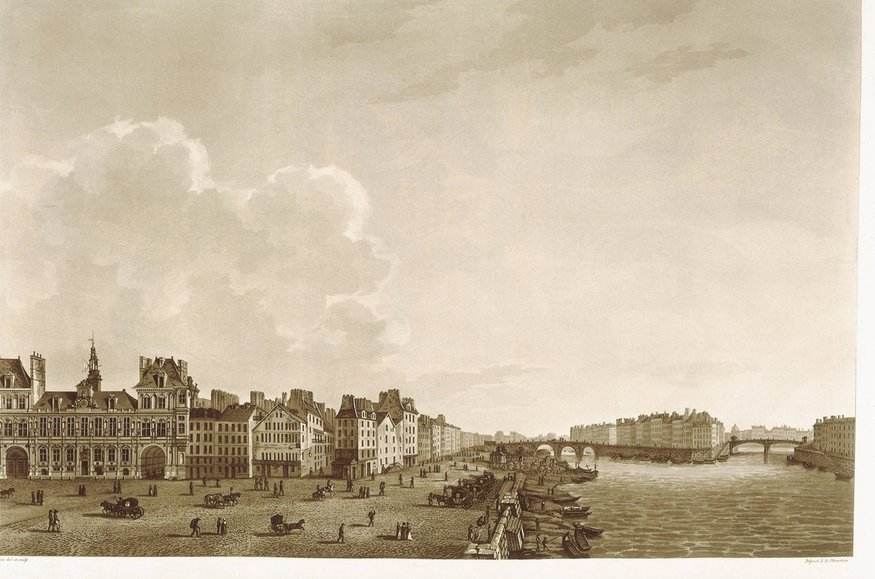 Paris. City Hall and Seine River by Unknown artist