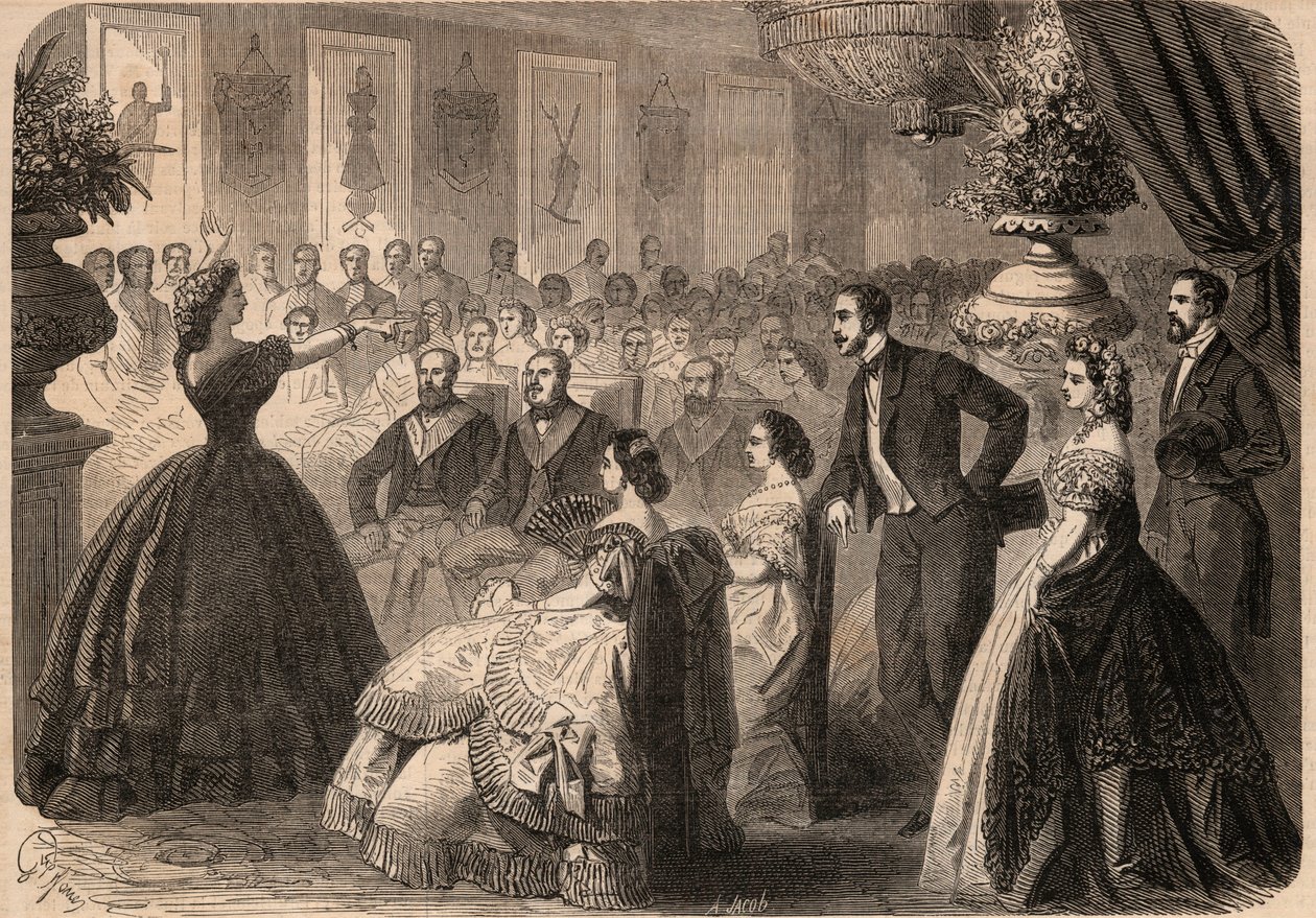 Pauline Viardot-Garcia, French singer at the Charity Fete given by the Maconnique Lodge 