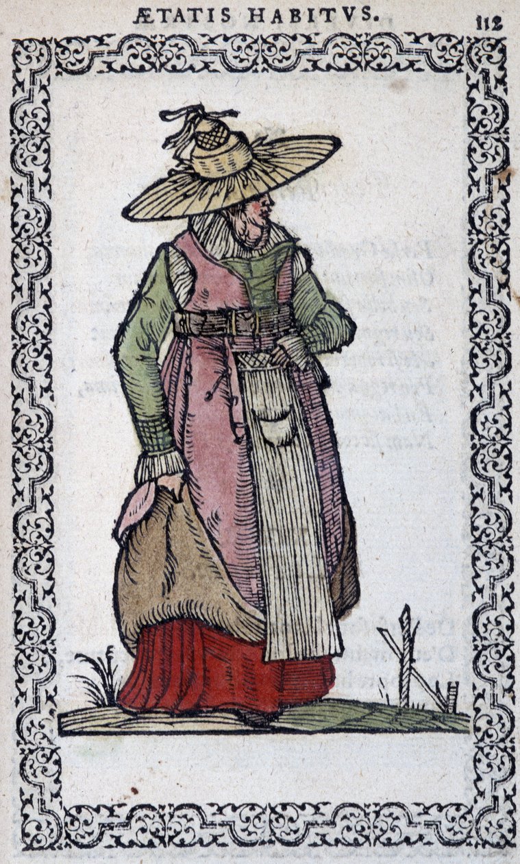 Piedmont Woman - in “Habits et effigies” by Jean Sulperius by Unknown artist