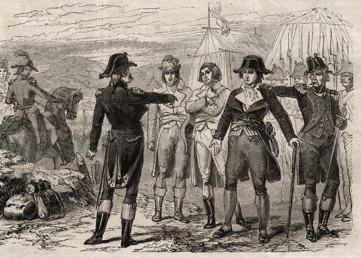 Pierre Antoine Antonelle (1747-1817) and his friends arrested by order of Lafayette - engraving in 