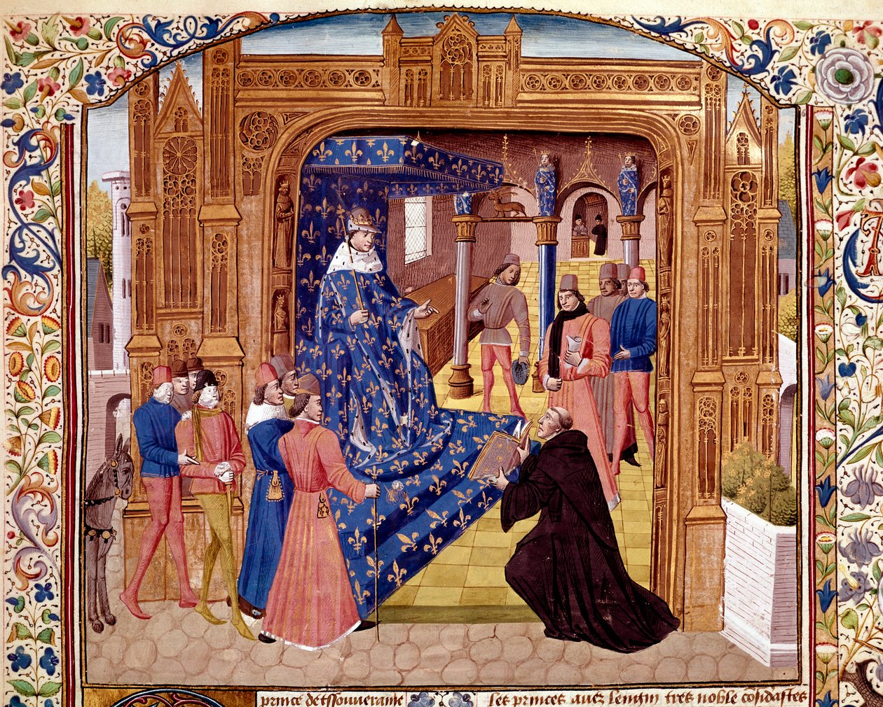 Pierre de Bressuire Offers His Book to John II the Good on the Island of the Cite in Paris by Unknown artist