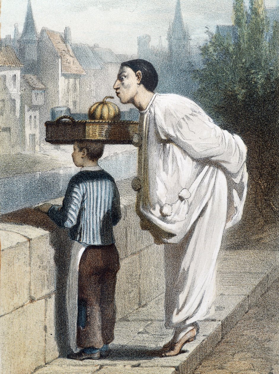 Pierrot smells a fruit by Unknown artist