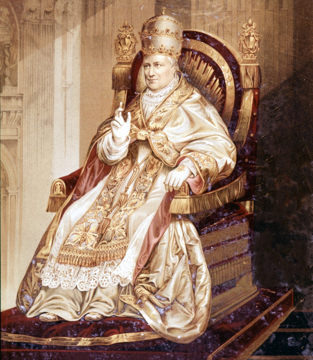 Pius IX (1792 - 1878). Chromolithography by Unknown artist