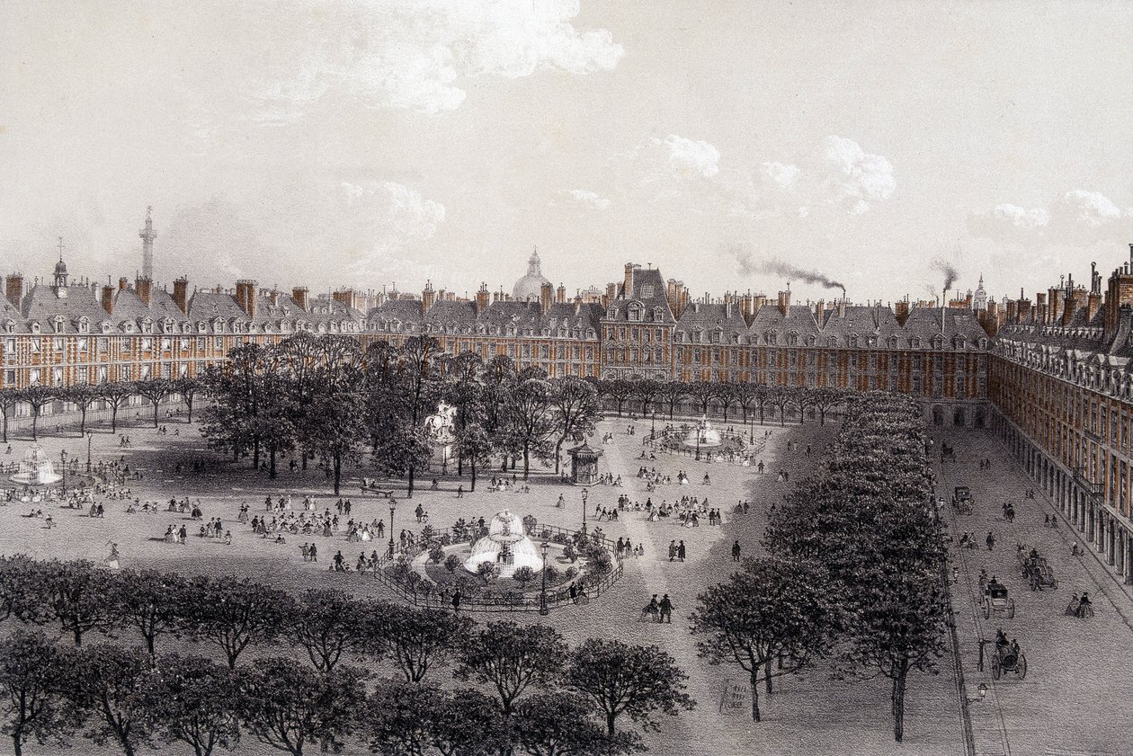 Place Royale (now Place des Vosges) in Paris at the end of the 19th century by Unknown artist