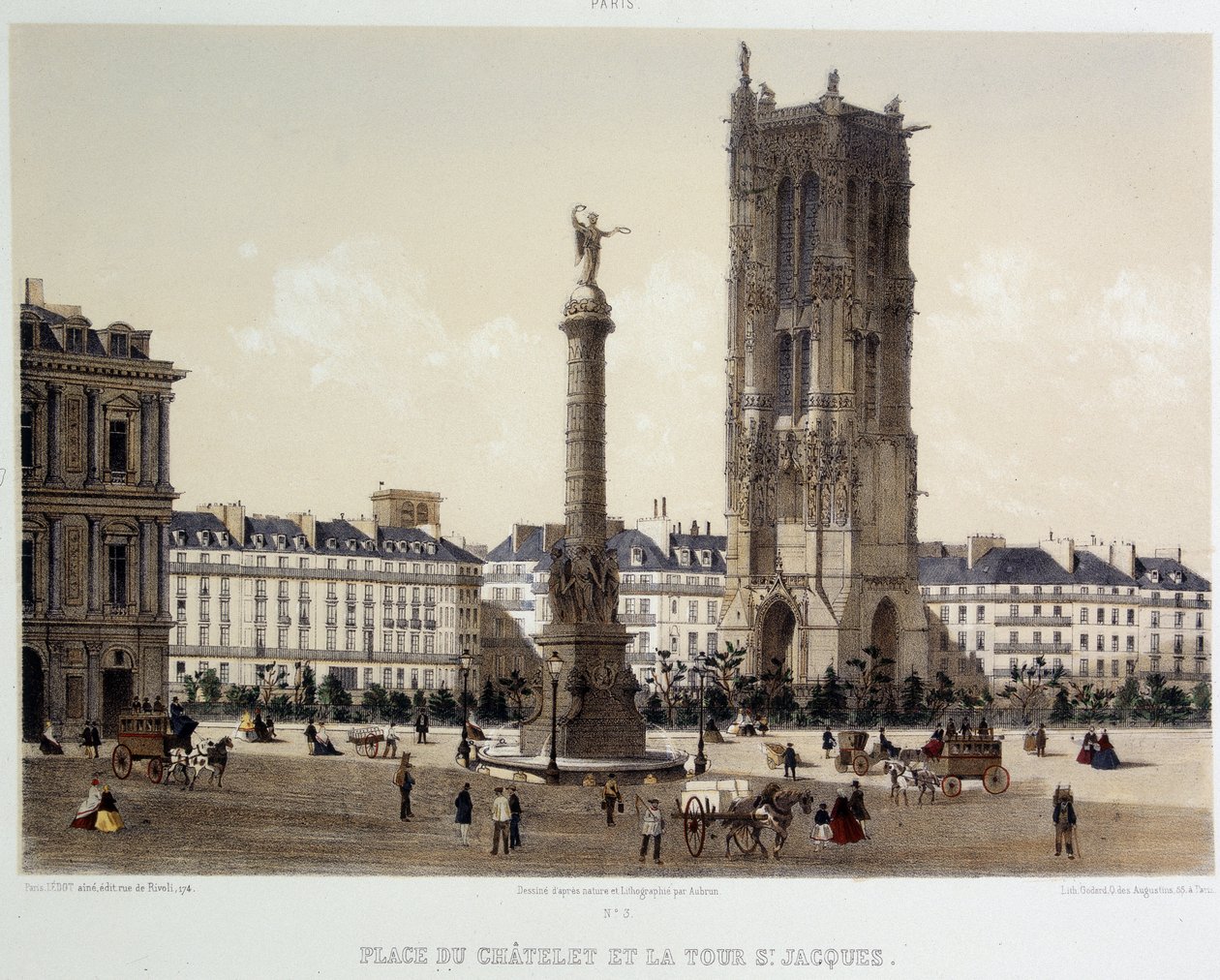 Place du Chatelet and the Saint-Jacques Tower by Unknown artist
