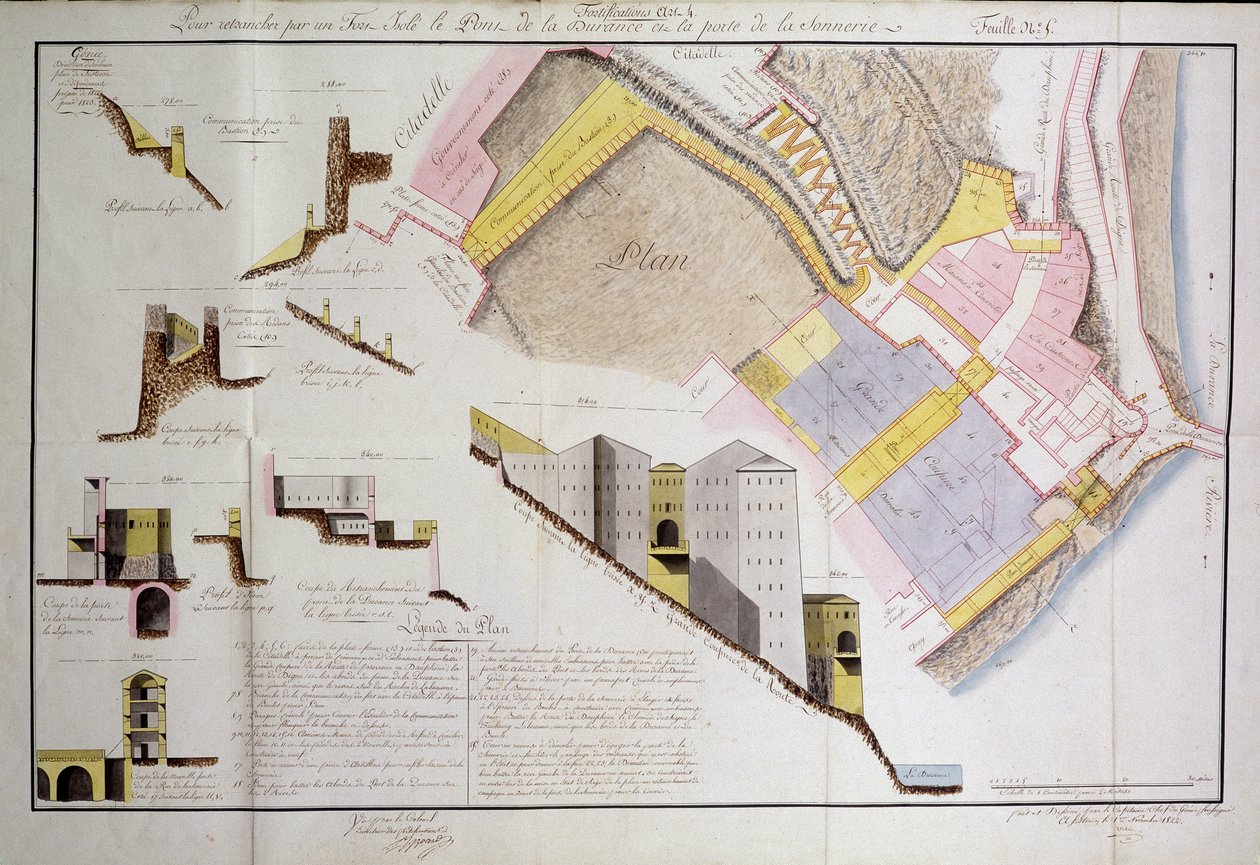 Plan and cut of the Citadel of Sisteron by Unknown artist