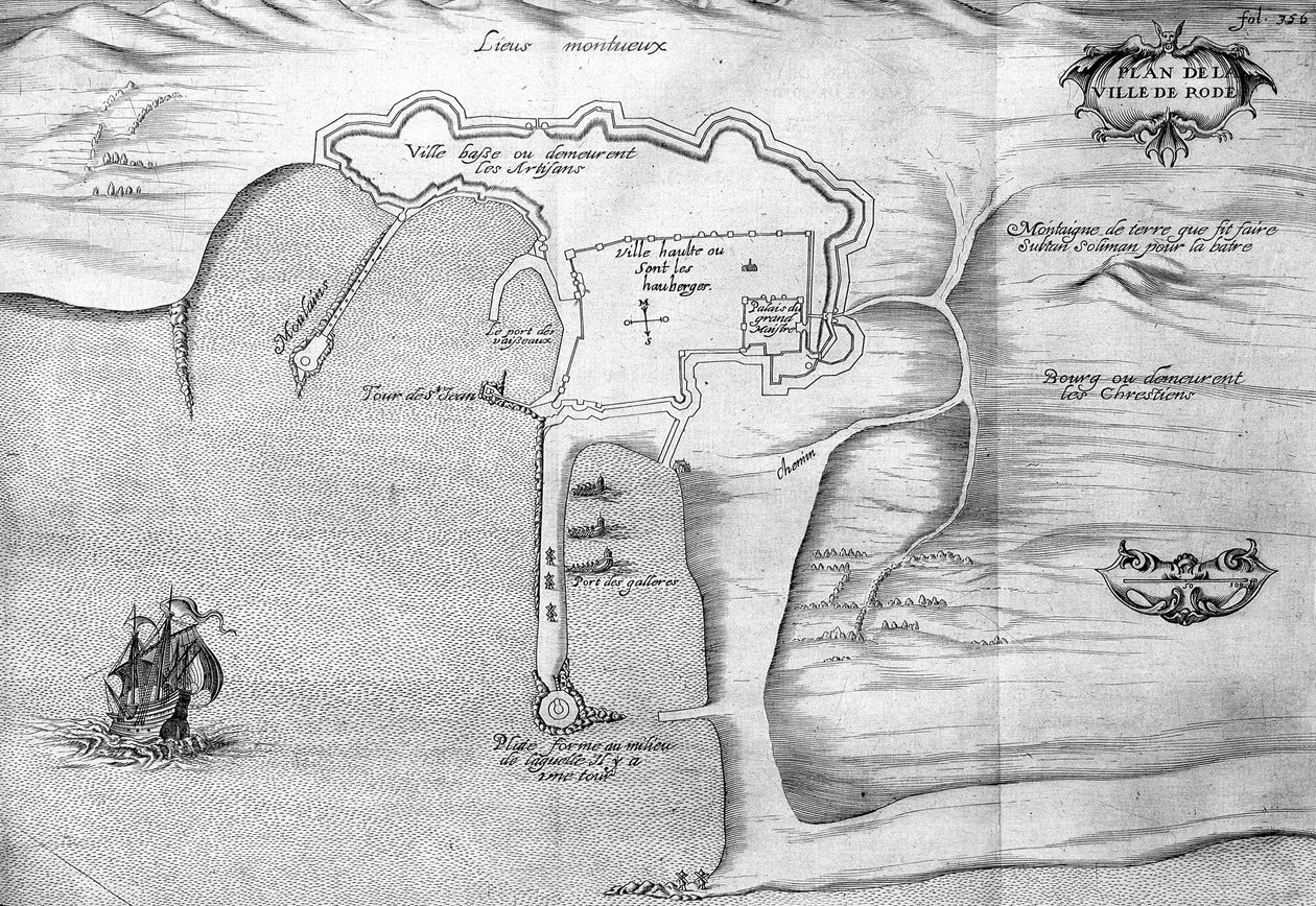 Plan of Rhodes (Rodos) - in 